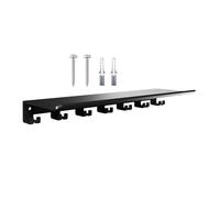 Wall Shelf - Adjustable Storage Rack Organizer, Heavy Duty Holder Bracket Mount, Space Saving Multipurpose Hanger, Secure Support System for Workout Fitness Home Gym, Wall Organizer, Black