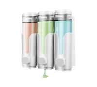 Wall Soap Dispenser - Manual Refillable 3 Chamber, Leakproof Pump Organizer, Bathroom Accessory | For Conditioner Body Wash Lotion Detergent Home Apartment Hotel Commercial Use, Soap Dispenser, Bathro