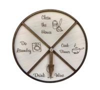 Wall Spinner Sign, Wooden Task Wheel Decor, 30cm/11.81 Inches Chore Assignment Spinner, Fun Rotating Ornament, Interactive Home Display for Cooking, Cleaning, Laundry, Games
