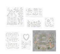 Wall Stencil Christmas Theme Reusable - Washable Garden Template Flower for
