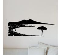 wall sticker adesivo murale vesuvio golfo di napoli da 130cm decorazioni