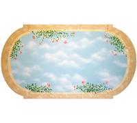 Wall Sticker Trompe L'oeil Adesivo Lucernario in Pietra e Pergolato di rose