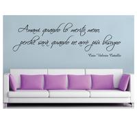 WALL STICKERS ADESIVI MURALI Amami quando lo merito meno frase Amore Love decoro