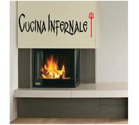 WALL STICKERS ADESIVI MURALI Cucina Infernale Hell's famiglia muro Kitchen frase