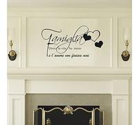 Wall Stickers Adesivi Murali Famiglia Muro Amore Frase Italian Proverb "Familia Dove La Vita Inizio E L'Amore Non Finisce Mai" Vita Adesivo Decorazione
