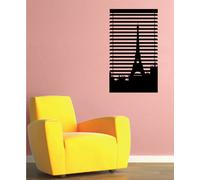 WALL STICKERS ADESIVI MURALI Finestra su Parigi design Tour Eiffel decorazione