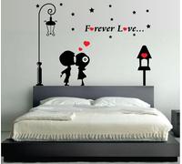 WALL STICKERS ADESIVI MURALI Forever Love INNAMORATI AMORE DESIGN MURO CAMERA