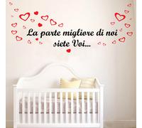 WALL STICKERS ADESIVI MURALI Frase Bimbo Figlio cameretta bambini parete decoro