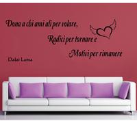 WALL STICKERS ADESIVI MURALI Frase Dona a chi ami Cuore Muro Parete Dalai Lama