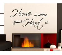 WALL STICKERS ADESIVI MURALI FRASE Home Is Where Your Heart Is CASA CUORE AMORE
