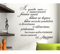 WALL STICKERS ADESIVI MURALI FRASE IN QUESTA CASA SIAMO SINCERI MURALE FRASI