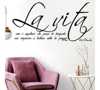 WALL STICKERS ADESIVI MURALI FRASE La vita non è aspettare che passi la tempesta
