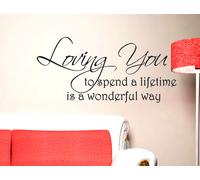 WALL STICKERS ADESIVI MURALI FRASE Loving You is a Wonderful Way CITAZIONE AMORE