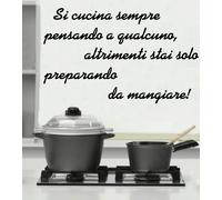 WALL STICKERS ADESIVI MURALI Frase Si cucina Sempre cucinare Amore Kitchen