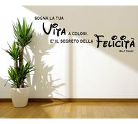 WALL STICKERS ADESIVI MURALI Il segreto della Felicità Vita casa parete muro