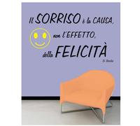 WALL STICKERS ADESIVI MURALI Il sorriso è la causa della felicità amore casa