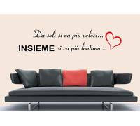 WALL STICKERS ADESIVI MURALI Insieme si va più lontano frase famiglia parete