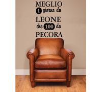 WALL STICKERS ADESIVI MURALI Meglio un giorno da leoni pecora Vita frase muro
