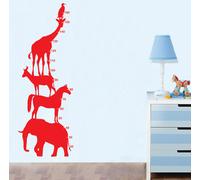 WALL STICKERS ADESIVI MURALI Metro adesivo animali cameretta bimbi altezza figli
