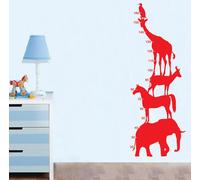 WALL STICKERS ADESIVI MURALI Metro adesivo animali cameretta bimbi altezza figli