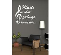 WALL STICKERS ADESIVI MURALI Music is what feelings sound like musica sentimenti