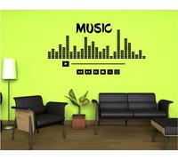 WALL STICKERS ADESIVI MURALI MUSIC musica equalizer equalizzatore rock dj sound