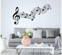 WALL STICKERS ADESIVI MURALI Pentagramma con note Musica Chiave violino music