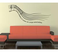 WALL STICKERS ADESIVI MURALI Pentagramma Musicale Musica note Chiave violino