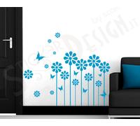 Wall Stickers Adesivi Murali Steli Con Margherite e Farfalle Adesivo Murale