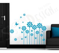 Wall Stickers Adesivi Murali Steli Con Margherite e Farfalle Adesivo Murale