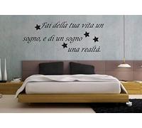 Wall Stickers Adesivo murale Fai della Tua Vita Un Sogno - dimensioni 90x34 cm - Frasi, Desideri, Love - Adesivi murali Decorazioni Interni by tshirteria