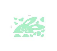 Wall Stickers bagliore nel buio. Decorativa spina vinile o interruttore CUORI CAT. adesivi FLUO animali. fogli luminosi