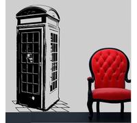 WALL STICKERS DESIGN ADESIVI MURALI CABINA INGLESE LONDRA Phone London UK