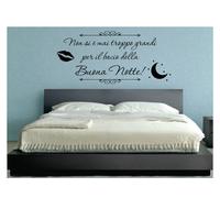 WALL STICKERS MURALI Bacio della Buona Notte famiglia casa adesivo love amore