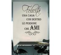 WALL STICKERS MURALI Felicità casa famiglia love amore muro adesivo frase