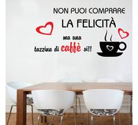 WALL STICKERS MURALI Non si può comprare la felicità caffè muro adesivo parete