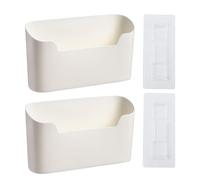Wall Storage Box - 2 Piece Organizer, No Drill Installation, Kitchen Cabinet Holder, Fridge Bathroom Storage Solution, Space Saving Container Set | Cabinet Door Pantry Laundry Home