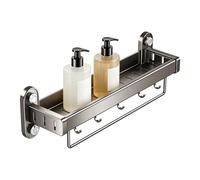 Wall Suction Shower Rack - Wall Mounted Toiletry Storage 17.32x6.69x4.92 Inches | Inside Shower Organizer,for Bathroom Home Apartment College Dorm Toilet Shampoo Conditioner Body Wash Face Cleanser