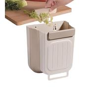 Wall Trash Can for Bathroom - Foldable Waste Bin | Compact Trash Container with Lid, Hanging Can with Space-Saving Design, Bathroom and Kitchen Organizer for Apartment, Office, Hotel, Restaurant Use
