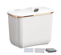 Wall Trash Can, Kitchen Garbage Bin, 10,47 x 5,83 x 8,62 pollici, Mountable Waste Container, 7L Space-Saving Design, Ideal for Under Sink, Cabinet, Cupboard, Counter, Apartment Kitchens, White/Green
