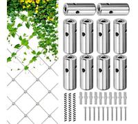 Wall Trellis Kit da esterno in acciaio inox per giardino | Kit da parete portatile con Allen, kit di espansione viti e mozzi cilindrici