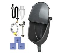 Wall Urinal With Cover - Wall Mounted Urinal With Lid | Adjustable Spill Proof Bathroom Toilet Wiith Hose | Walls Mounted Outdoor Urinals Wiith Cover For RV Camping Dorm Vehicle Backyard Garage