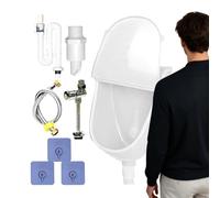 Wall Urinal With Cover - Wall Mounted Urinal With Lid | Adjustable Spill Proof Bathroom Toilet Wiith Hose | Walls Mounted Outdoor Urinals Wiith Cover For RV Camping Dorm Vehicle Backyard Garage