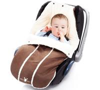 Wallaboo WNN.0306.202 Sacco Universale per Seggiolino Auto, Pelle Scamosciata, per l’Autunno e l’Inverno, per Neonati da 0 A 12 Mesi, Marrone