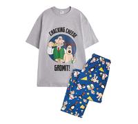 Wallace and Gromit Set Pigiama Lungo Personaggi Maniche Corte Uomo (NS9281)