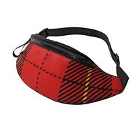 Wallace Clan Tartan Rosso per Uomo e Donna, Casual Resistente con Tracolla Regolabile e Foro per Cuffie per Allenamento all'aperto Corsa Escursionismo Ciclismo Viaggi