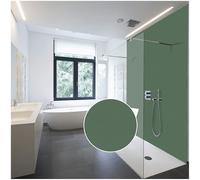 WALLando Pannello posteriore doccia di alta qualità, 250 x 100 cm, facile da montare, per doccia e bagno, parete doccia in PVC di alta qualità, tinta unita e satinata, colore: verde