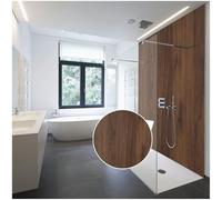 WALLando Pannello posteriore doccia premium 250 x 100 cm - Rivestimento da parete facile da montare per doccia e bagno - Pannello doccia in PVC di alta qualità effetto legno opaco - rovere Cantania