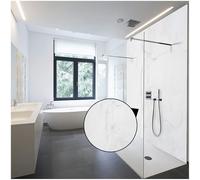 WALLando Pannello posteriore doccia Premium 250 x 100 cm - Rivestimento da parete facile da montare per doccia e bagno - Pannello doccia in PVC di alta qualità effetto pietra, opaco - Marmo Classic