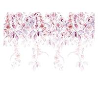 WallArena Carta Da Parati Fotografica Foglie Rose Acquerello - Include Colla - Moderna Design Carta per Pareti Soggiorno Camera Da Letto Sala Fotomurali In Tessuto Non Tessuto TNT (368x254 cm)